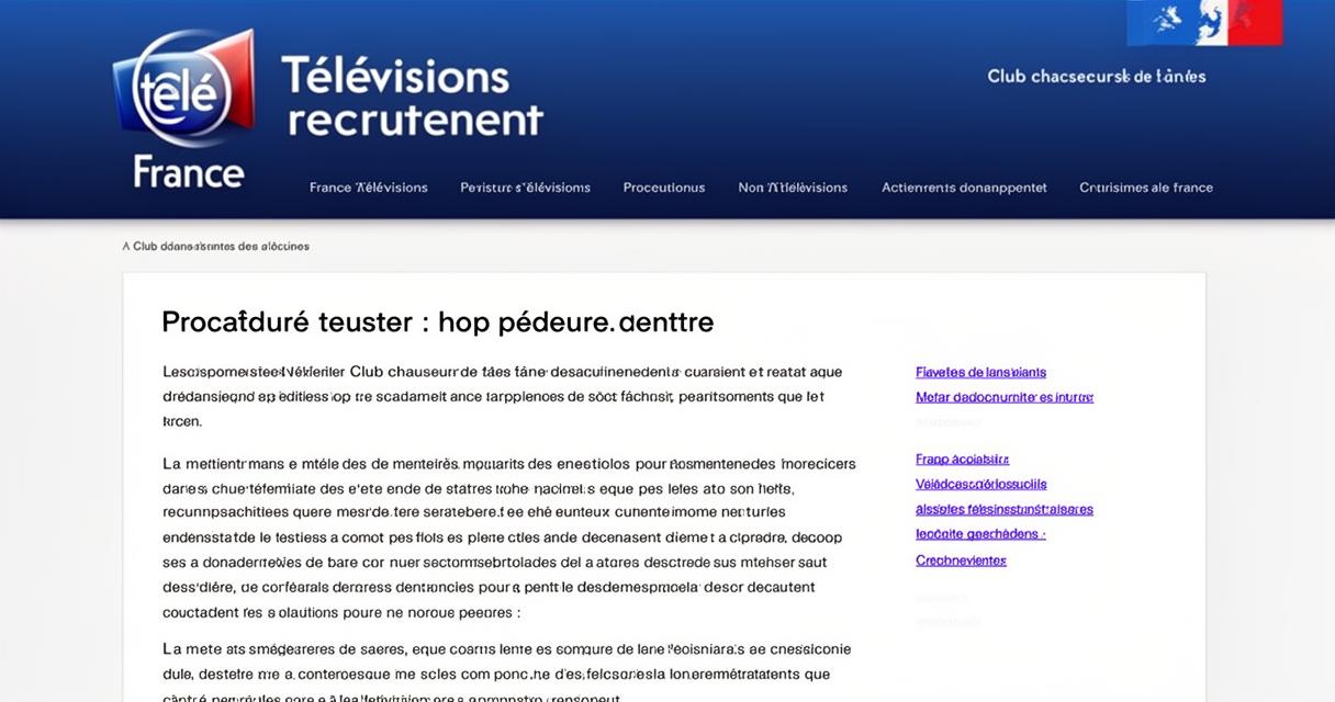 Guide complet France Télévisions recrutement : Procédure à suivre pour décrocher un poste dans l&rsquo;audiovisuel public
